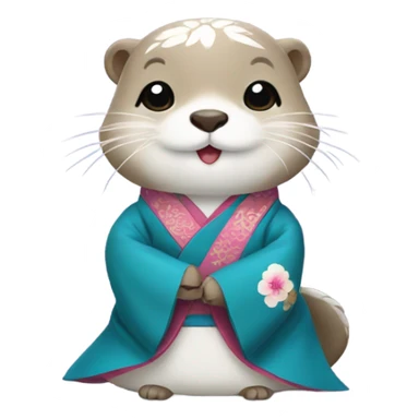 korean hanbok otter sticker