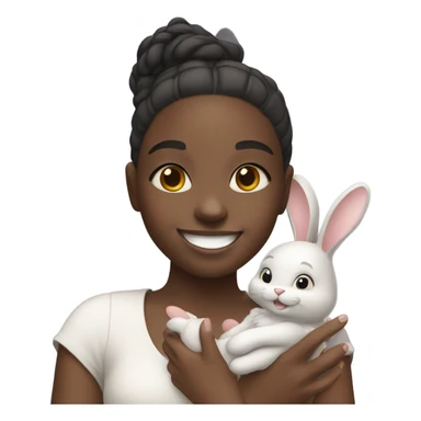 Black girl with a bunny sticker