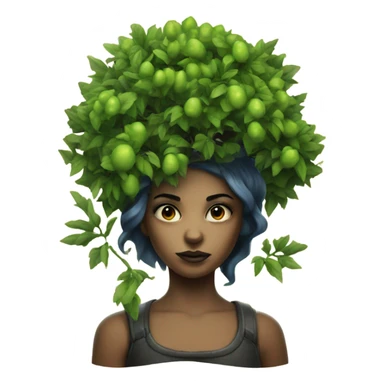 Girl with a poison tree as a tattoo sticker