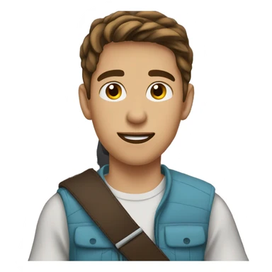 teenager boy with brown eyes and brown hair  in car interior sticker