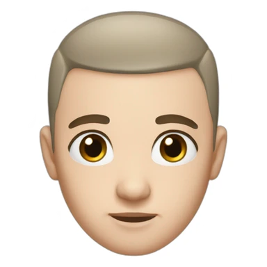 shaved head gut blue eyes sticker