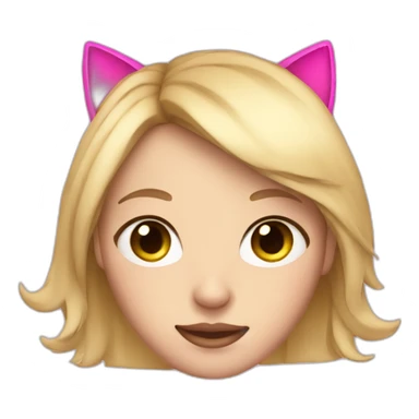 Blonde Hair Girl with Cat ears and pink eyes sticker