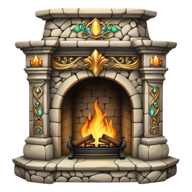 Enchanted fireplace sticker