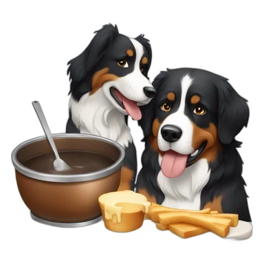 swiss fondue and bernese mountain dog sticker