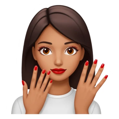 A normal human emoji with nails💅 this emoji but without the nail polish, a female with polished nails 💅  sticker