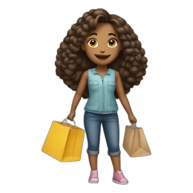 Girl with Shopping bag  sticker