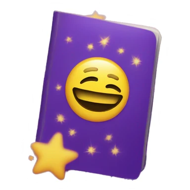 Passport with sparkles log on the cover, purple and yellow colors sticker