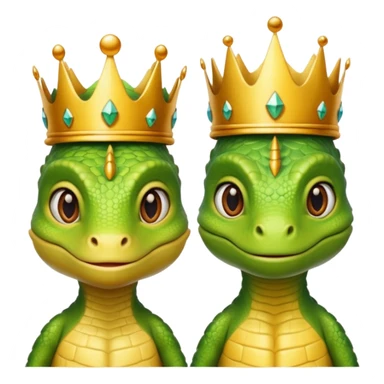 Female and male Lizard with crowns sticker
