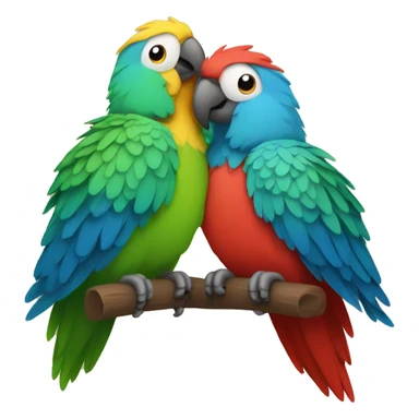 Two parrots hugging sticker