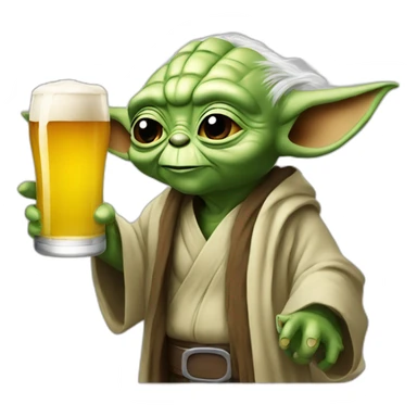 Yoda drink a beer sticker