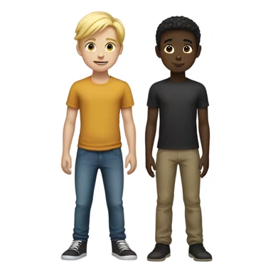 blonde boy with dark-skinned friend sticker