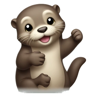  Cute otter two thumbs up sticker