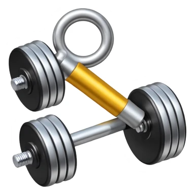 whistle next to a dumbbell sticker