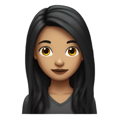 Girl with dark long hair and tattoos  sticker