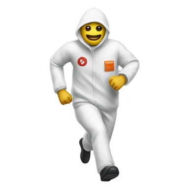hazmat suit man running sticker