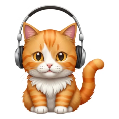 cat wearing headphones sticker