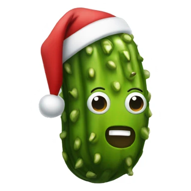 pickle in a santa hat sticker