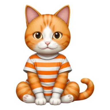 Cat in a prison outfit sticker