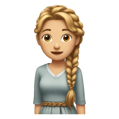 Girl with long braid over her shoulder going down to her waist  sticker