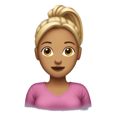 woman with ponytail pregnant sticker