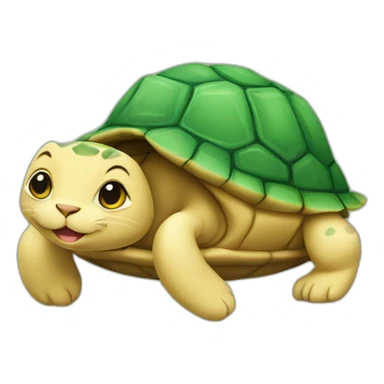 Un chat sur une tortue sticker