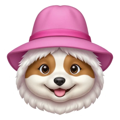 dog wearing big pink hat sticker