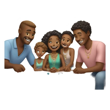 happy family moment with jewelry sticker