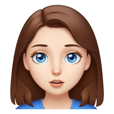 White girl blue eyes brown hair gossiping sticker