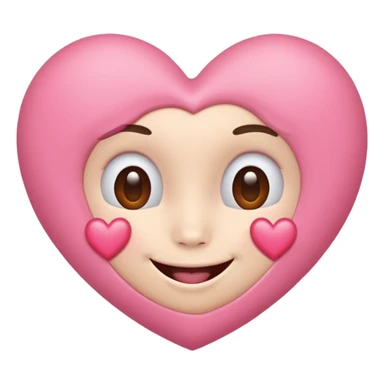 Pink heart kissy face sticker