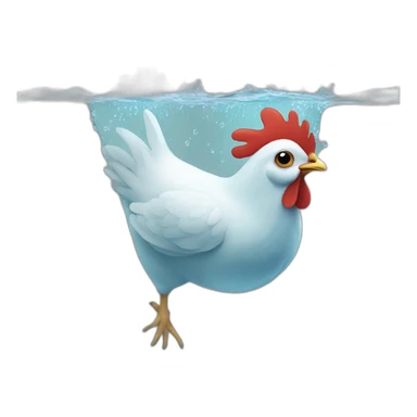 Chicken under water sticker