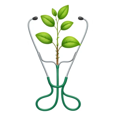 stethoscope wrapped around a sprouting seedling representing agriculture and health sticker