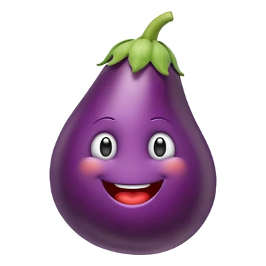 cartoonish, cheeky emoji resembling a penis, using vegetables or objects for innuendo, apple emoji style sticker