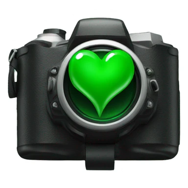 Black and green hearts with camera sticker