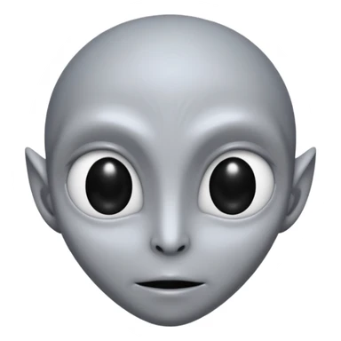 Grey alien head, almond-shaped eyes solid black, entire eye black, iris is black to, slanted, pale grey skin, cartoon emoji, no background


 sticker