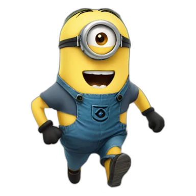minion runs and laughs a lot  sticker