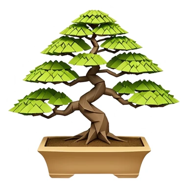 Bonsai fine-leaf origami  sticker