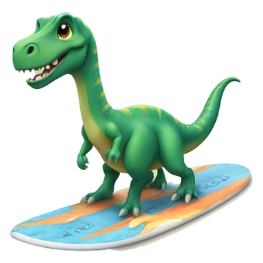 Dinosaur on surf board sticker