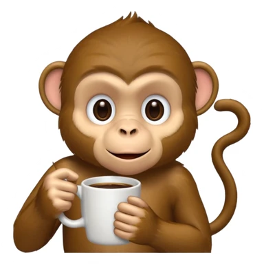 sideway monkey sipping coffee  sticker