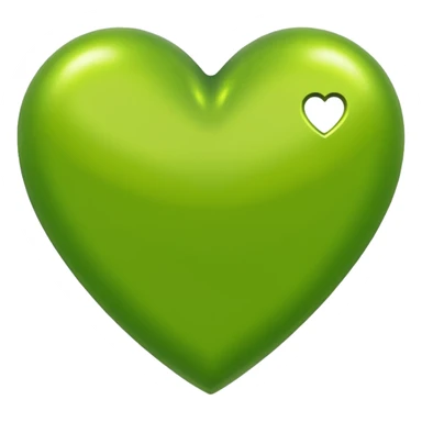 lime green heart with a metallic finish sticker