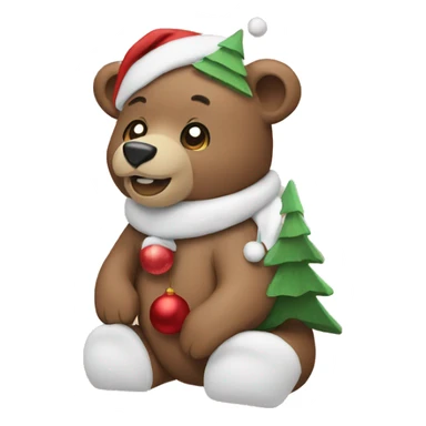 Christmas bear sticker
