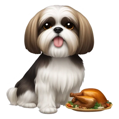 Shihtzu with turkey  sticker