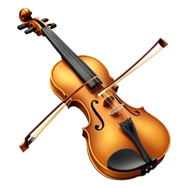 Cinematic Realistic Violin, rich polished wood with delicate curves, taut strings reflecting warm golden light, fine dust particles catching the glow, intricate f-holes adding elegance, glowing with an air of timeless beauty and musical soul. sticker