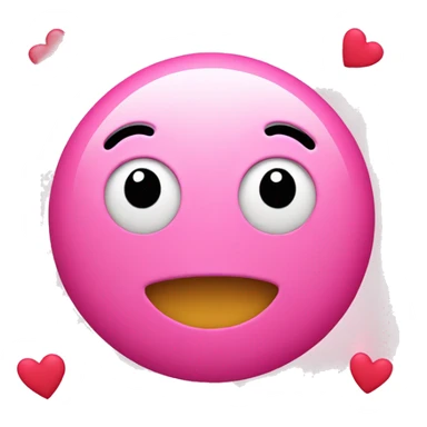 Pink smiley face with hearts sticker