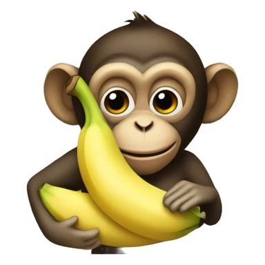 Monkey wearing a banana  sticker
