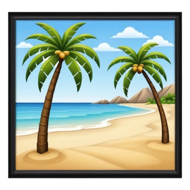 beach with palm tree sticker