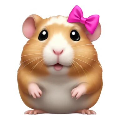 Hamster with a pink bow on his head  sticker