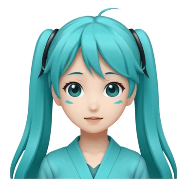 Hatsune Miku as a emoticon and is cute like an anime girl sticker