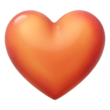 make an image of a peach colored heart emoji  that looks like an iPhone emoji. sticker