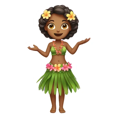 Hula girl sticker