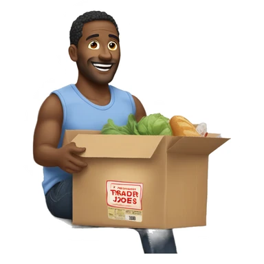 A man leaving Trader Joe’s coming home to his fiance who is on the couch  sticker